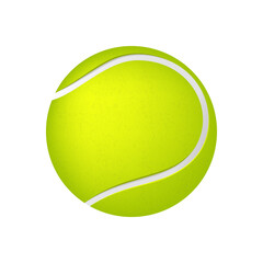 Tennis ball isolated on white, 3d vector illustration 