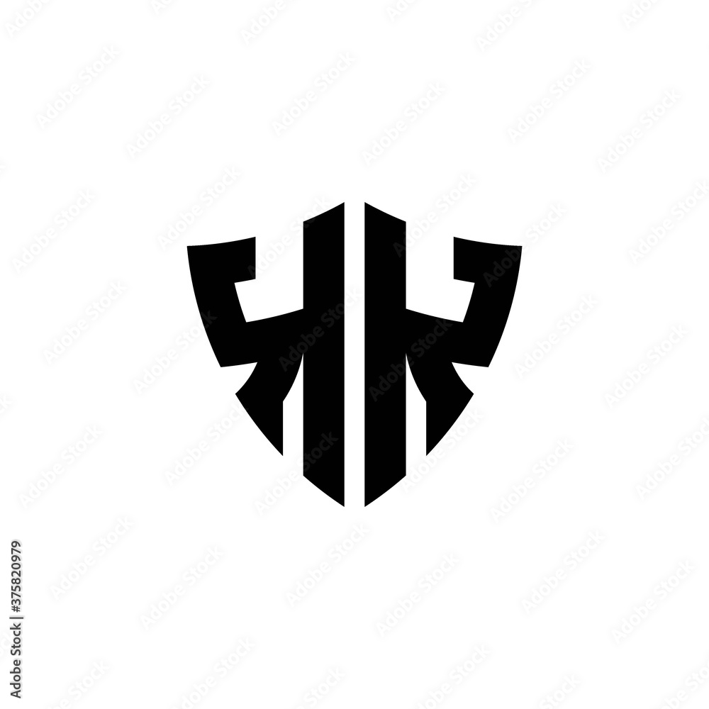 KK monogram logo with shield shape design template Stock Vector | Adobe ...