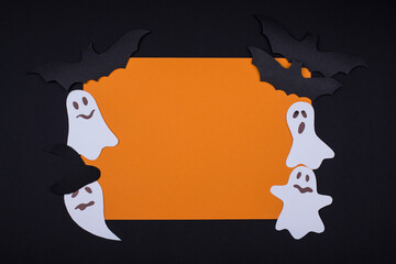 Wall Mural - Greeting handmade card for Halloween. Flat lay