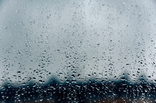 Rainy Day. Raindrops On The Window