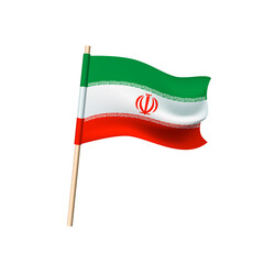 Wall Mural - Flag of the Islamic Republic of Iran on white background