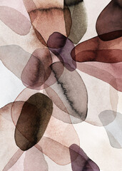 Wall Mural - Abstract watercolor background with geometric shapes