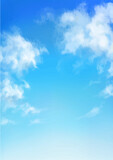 Fototapeta Pokój dzieciecy - Vector illustration of blue sky in daytime. Hand painted watercolor background.