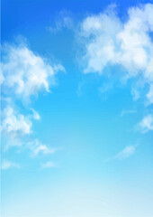 vector illustration of blue sky in daytime. hand painted watercolor background.