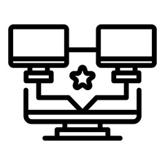 Poster - Home office network icon. Outline home office network vector icon for web design isolated on white background