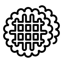 Sticker - Homemade waffle food icon. Outline homemade waffle food vector icon for web design isolated on white background