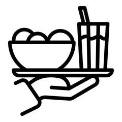 Poster - Homemade food tray icon. Outline homemade food tray vector icon for web design isolated on white background