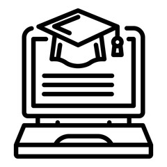 Poster - Digital study icon. Outline digital study vector icon for web design isolated on white background