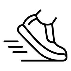 Canvas Print - Running foot icon. Outline running foot vector icon for web design isolated on white background