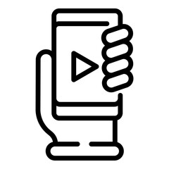 Poster - Training phone app icon. Outline training phone app vector icon for web design isolated on white background