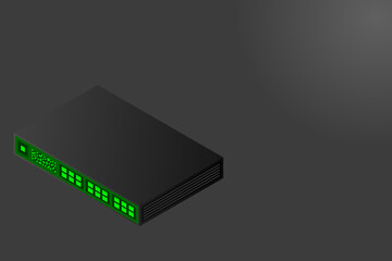 Poster - Isometric Switch with Up link Port Vector Illustration