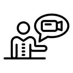 Poster - Video call icon. Outline video call vector icon for web design isolated on white background