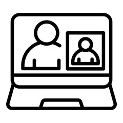 Poster - Online webinar icon. Outline online webinar vector icon for web design isolated on white background