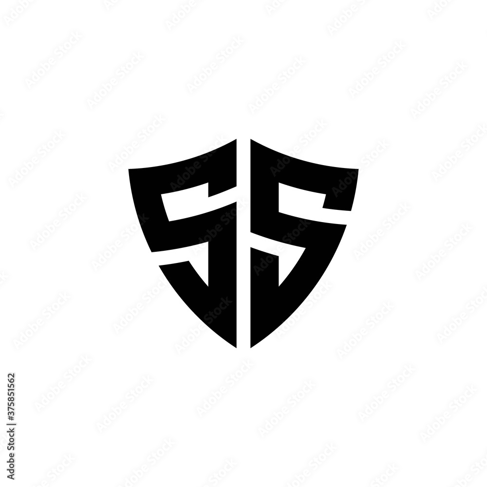 SS monogram logo with shield shape design template Stock Vector | Adobe ...