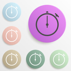 Poster - stopwatch badge color set. Simple glyph, flat vector of web icons for ui and ux, website or mobile application