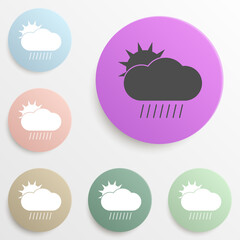 Poster - sign periodic rain badge color set. Simple glyph, flat vector of web icons for ui and ux, website or mobile application