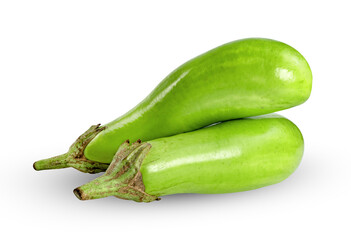 Canvas Print - green eggplant isolated on white background ,include clipping path