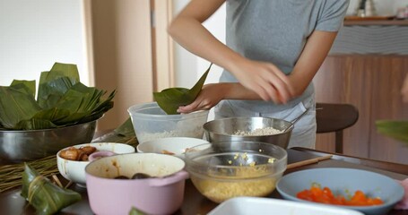 Canvas Print - Homemade rice dumpling for Chinese dragon boat festival