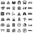 City Icons. Black Scribble Design. Vector Illustration.