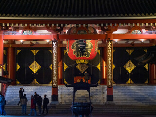 Wall Mural - Tokyo, Japan - 24.2.20: Sensoji in the evening, with very few visitors present