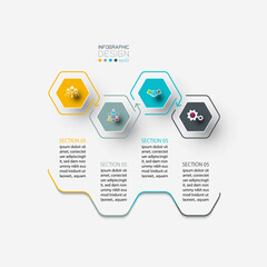 Wall Mural - Hexagon inforgraphics on vector graphic art.