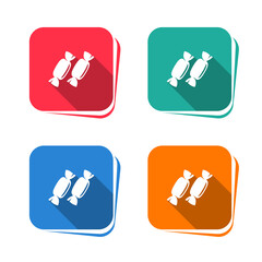 Wall Mural - Candy icon on square button