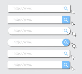 Aufkleber - Set of www address search bar icons with shadow
