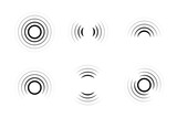 Fototapeta  - Set of signal icons. Sonar or radar sound waves. Radio waves. Internet connection.