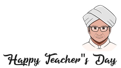 happy teacher's day with a white background. dr.sarvepalli Radhakrishnan