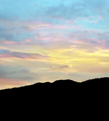 Wall Mural - Sunset Over Dunes Silhouette