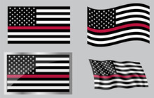 Thin Red Line Fire Fighter Flag