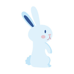 Poster - mid autumn cute rabbit back flat style icon