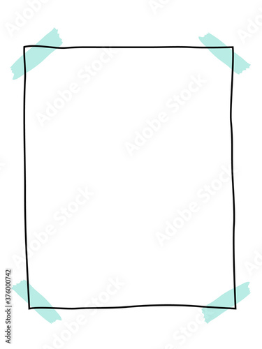 Fotomural Blank white note paper taped with washi tape