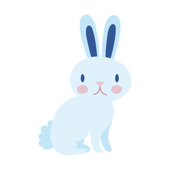 Poster - mid autumn cute rabbit flat style icon