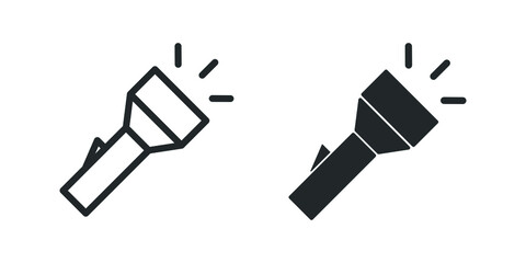 Poster - Flashlight vector icon. power, light, beam, flash,bright, energy outline flat vector sign. handheld device for web and mobile app on white background
