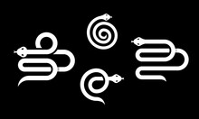 Snake Set Collection Silhouette Modern Logo