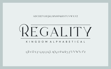 Wall Mural - Vintage and classic display alphabet. Vector illustration of font set. Typography a to z.