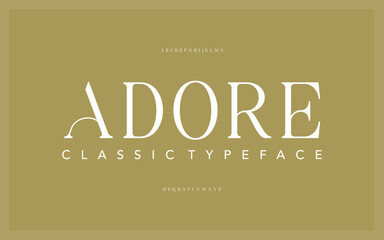 lettering minimalist fashion. elegant alphabet letters serif font and number. typography fonts regul