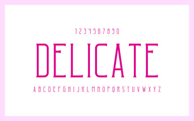 Leinwandbilder - Condensed alphabet letters font and number. Timeless typography fonts vector illustration.