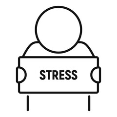 Poster - Stress situation icon. Outline stress situation vector icon for web design isolated on white background