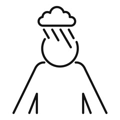 Poster - stress head rain icon. outline stress head rain vector icon for web design isolated on white backgro