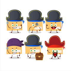 Poster - Cartoon character of brown rectangle envelope with various pirates emoticons