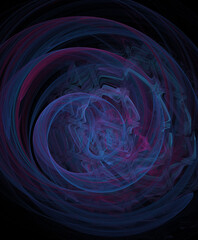 Fototapete - 3D visualization and isolated abstract fractal on a black background. The abstract computer is generated by a fractal design. Great for paper cell phone wall phone