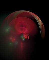 Fototapete - 3D visualization and isolated abstract fractal on a black background. The abstract computer is generated by a fractal design. Great for paper cell phone wall phone