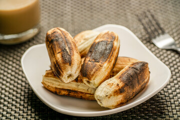 Delicious grilled banana for snack