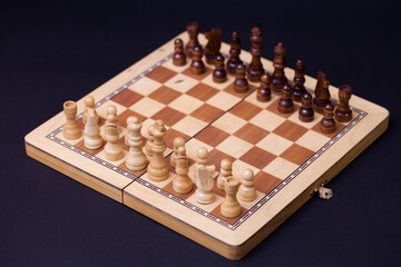 Wall Mural - A game of chess, the beginning of a chess game two sides opposite each other.