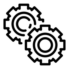 Poster - Process gear icon. Outline process gear vector icon for web design isolated on white background