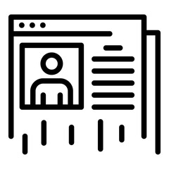 Poster - page browser icon. outline page browser vector icon for web design isolated on white background