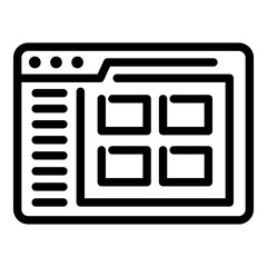 Poster - Internet browser icon. Outline internet browser vector icon for web design isolated on white background