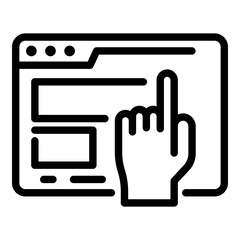 Poster - Click page icon. Outline click page vector icon for web design isolated on white background